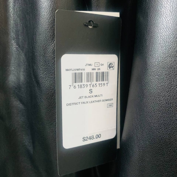 New GUESS mens District Faux Leather Bomber Jacket Size S - Picture 9 of 11